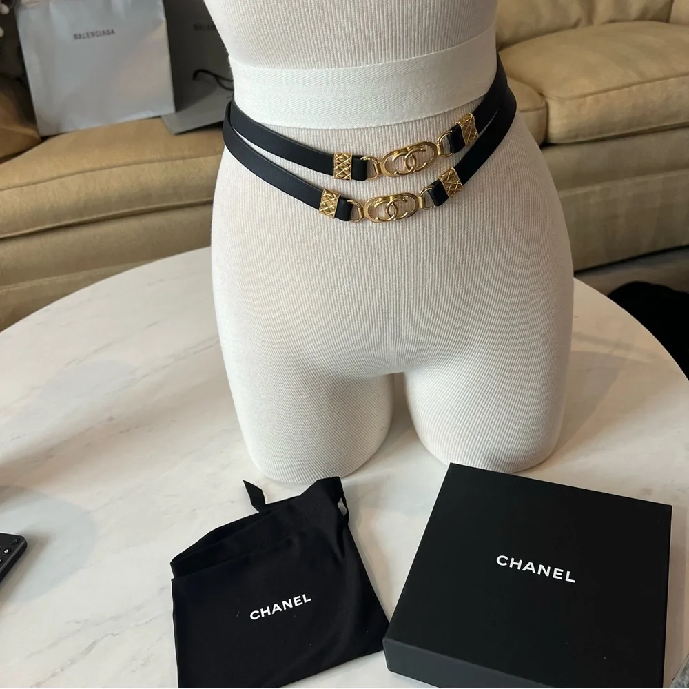 NWOT Chanel leather wrap belt